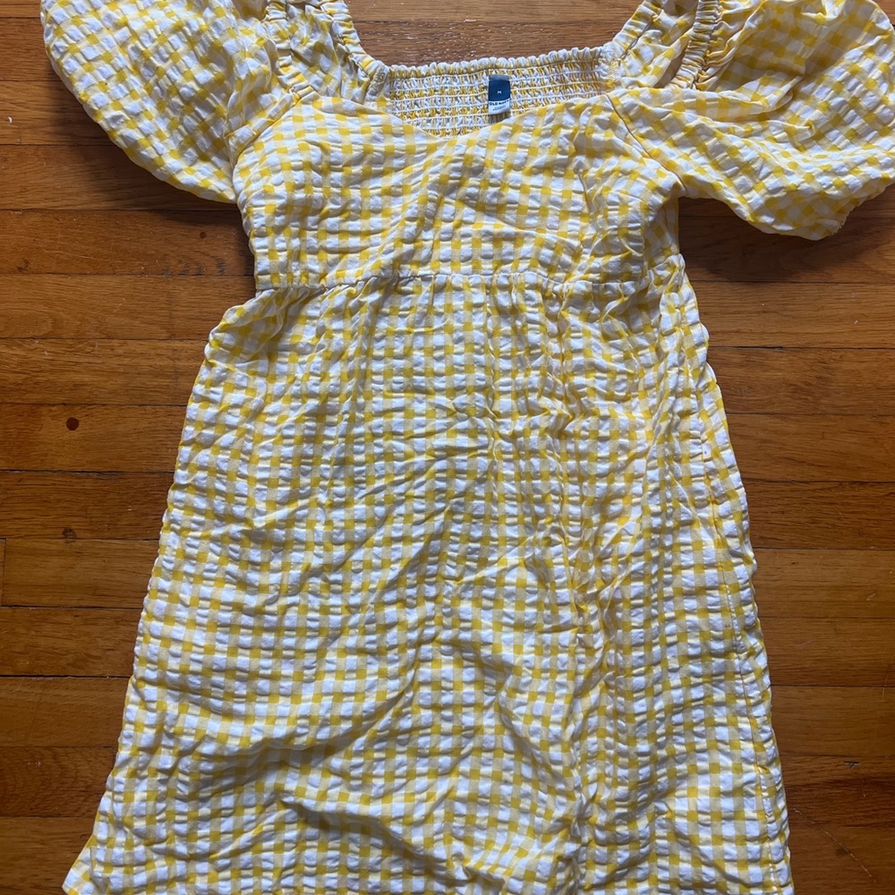 Old Navy Yellow Gingham Dress size m